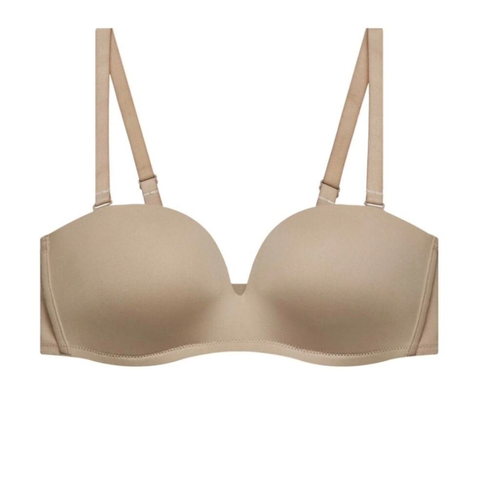 NWT Neiwai Essential Support Wireless Strapless Bandeau Bra Pebble Beige 36B
